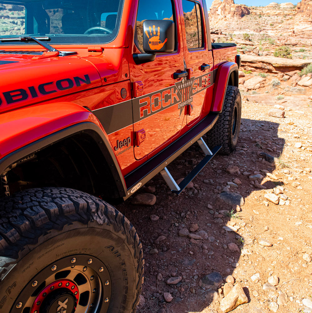 JT Gladiator Side Step Sliders For 20-Pres Jeep Gladiator Set Rock Slide Engineering-25