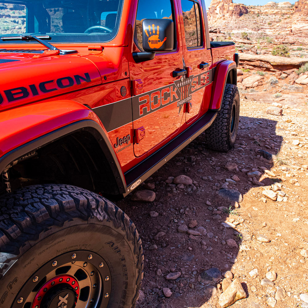 JT Gladiator Side Step Sliders For 20-Pres Jeep Gladiator Set Rock Slide Engineering-16