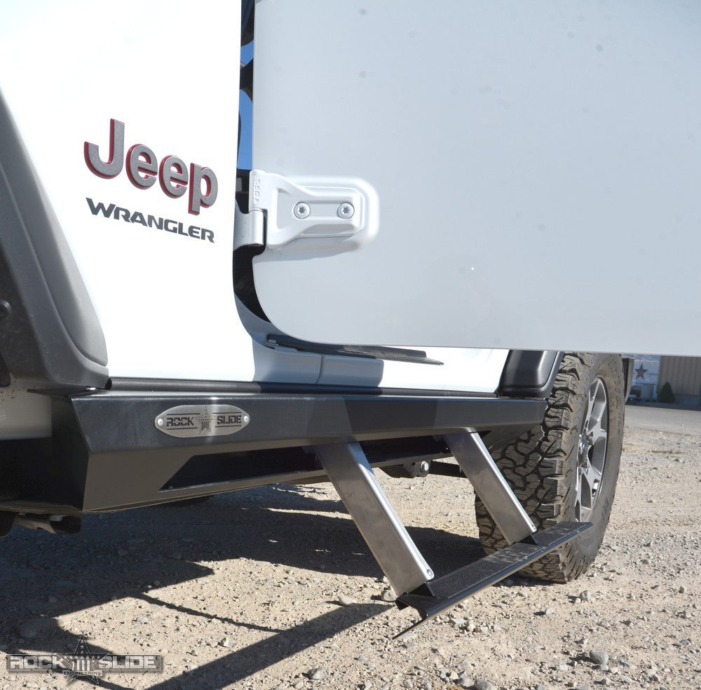 Rock Slide Engineering Jeep JL Side Step Sliders For 24-25 Wrangler JL 2 Door Models Passenger Side Sub Part Rock Slide Engineering