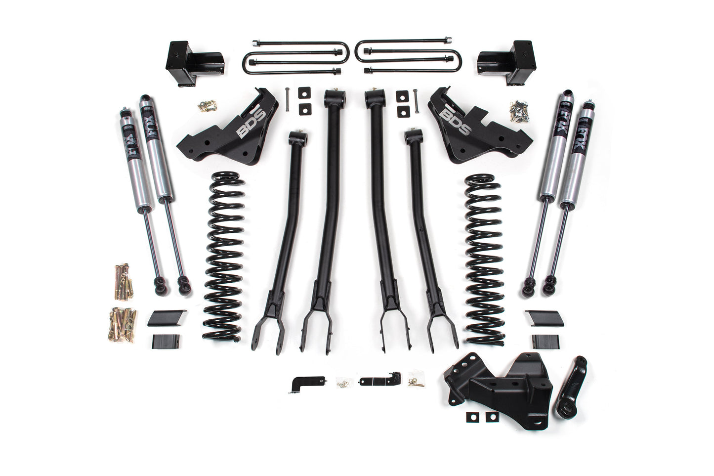 20-22 Ford F-450 4WD 4 Inch 4-Link Lift Kit, 3.5 Inch Rear, Block - NX2 Nitro Series Shocks Front and Rear BDS Suspension
