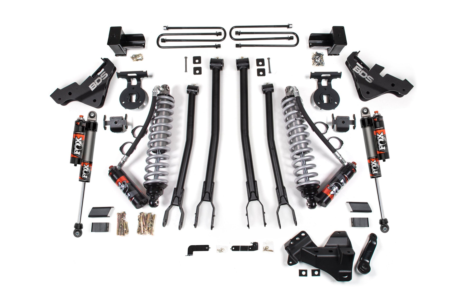20-22 Ford F-450 4WD 4 Inch Coilover 4-Link Lift Kit, 3.5 Inch Rear, Block - Fox 2.5 Performance Elite Series C/O Front, Fox 2.5 Performance Elite Series Front, Fox 2.5 Performance Elite Series Rear BDS Suspension