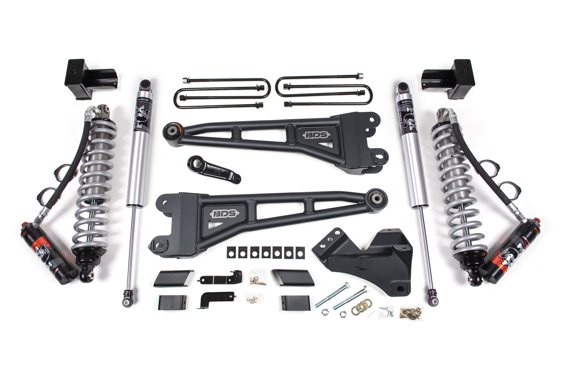 23-25 Ford F-450 4WD 4 Inch Radius Arm Lift Kit, 3.5 Inch Rear, Block - Fox 2.5 Performance Elite Series C/O Front, Fox 2.5 IFP Performance Series Rear BDS Suspension
