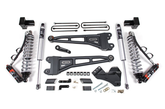 23-25 Ford F-450 4WD 4 Inch Radius Arm Lift Kit, 3.5 Inch Rear, Block - Fox 2.5 Performance Elite Series C/O Front, Fox 2.5 IFP Performance Series Rear BDS Suspension