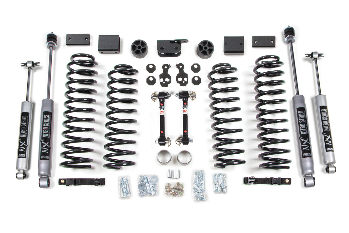 3 Inch Lift Kit Jeep Wrangler JK 12-18 4-Door Sway Bar Fixed Links BDS Suspension