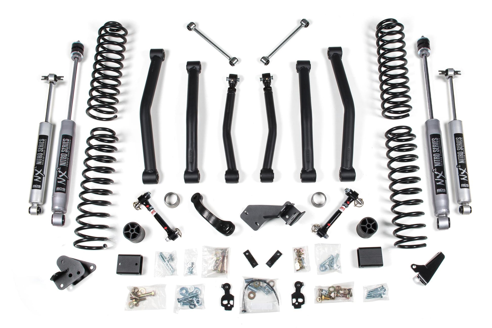 4.5 Inch Lift Kit Jeep Wrangler JK 12-18 4-Door Fixed Link Sway Bar BDS Suspension