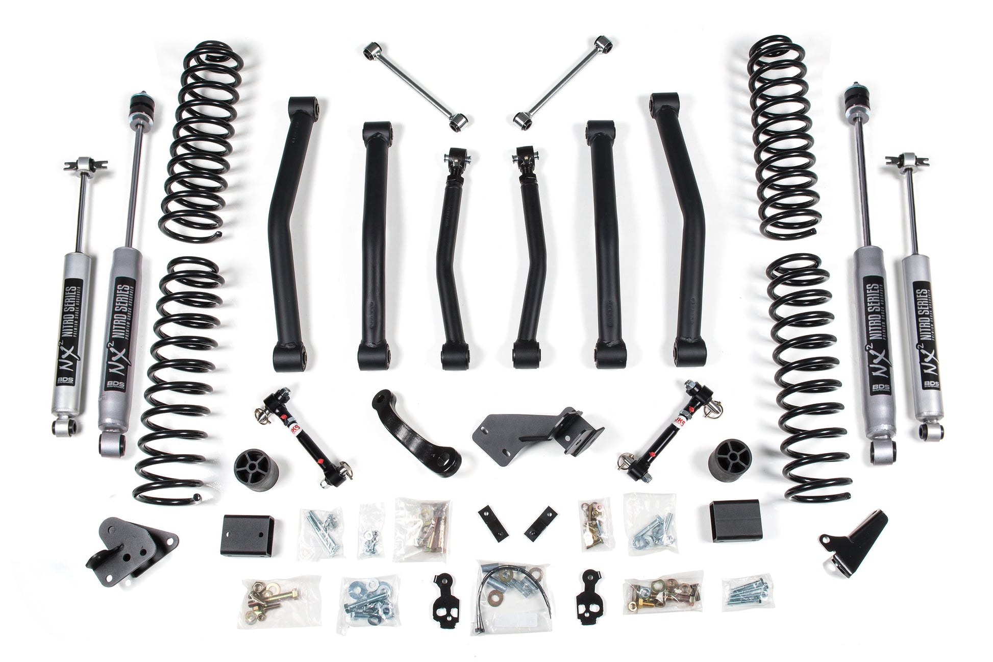 4.5 Inch Lift Kit Jeep Wrangler JK 07-11 4-Door Fixed Sway Bar Link BDS Suspension