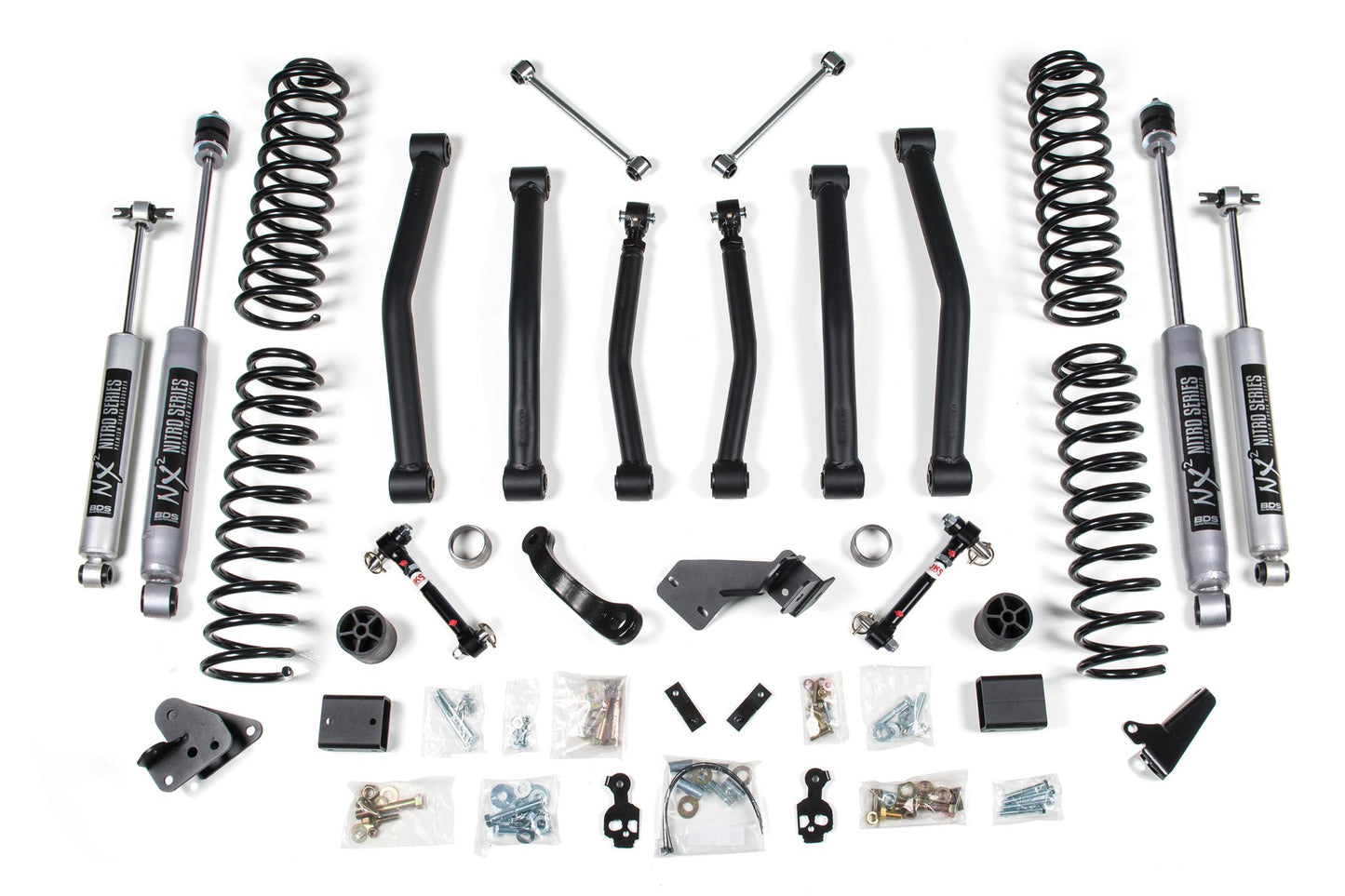 4 Inch Lift Kit Jeep Wrangler JK 12-18 2-Door Fixed Link Sway Bar BDS Suspension-1
