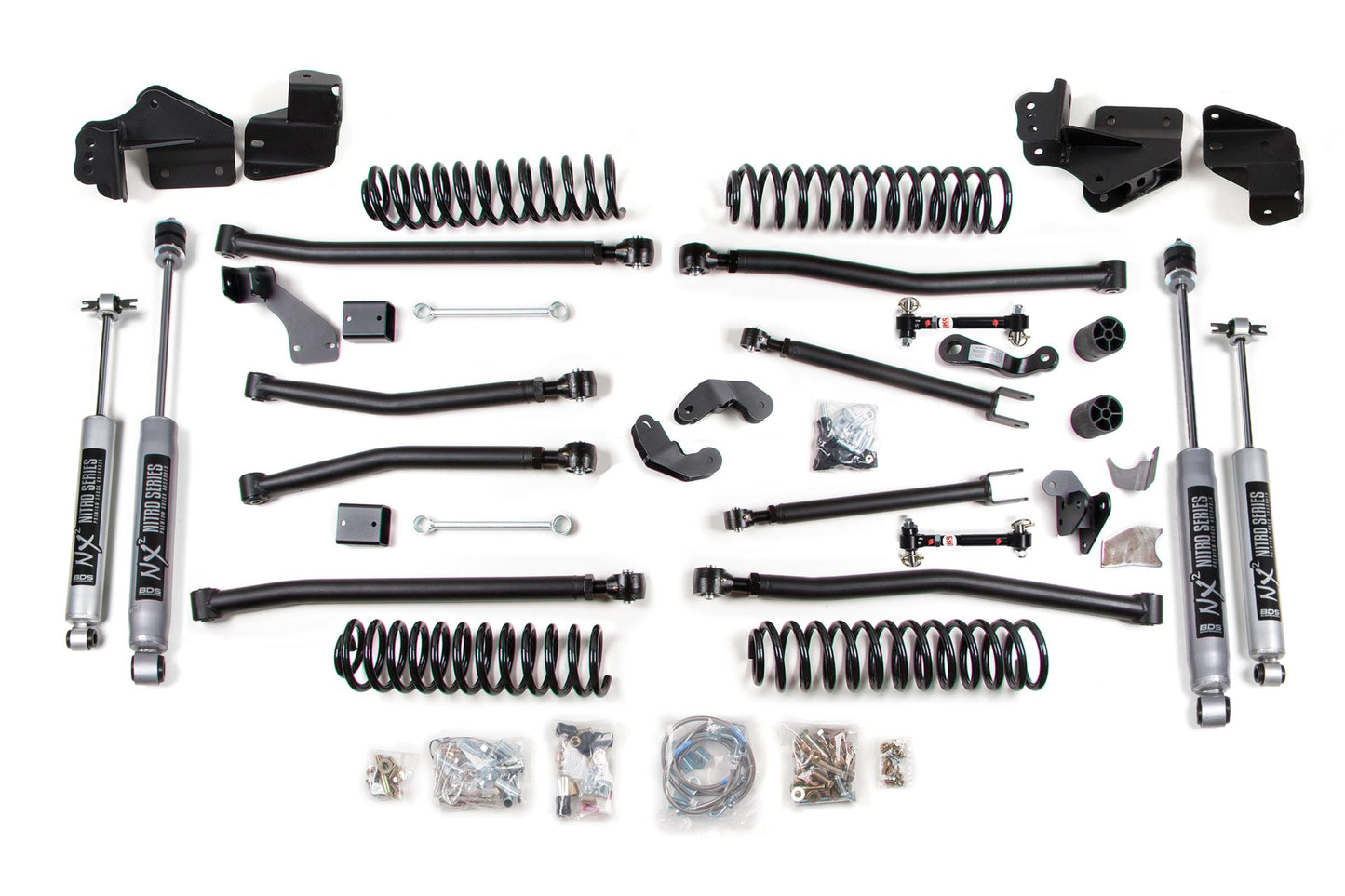 4 Inch Lift Kit Long Arm Jeep Wrangler JK 07-18 2-Door Sway Bar Disconnect BDS Suspension