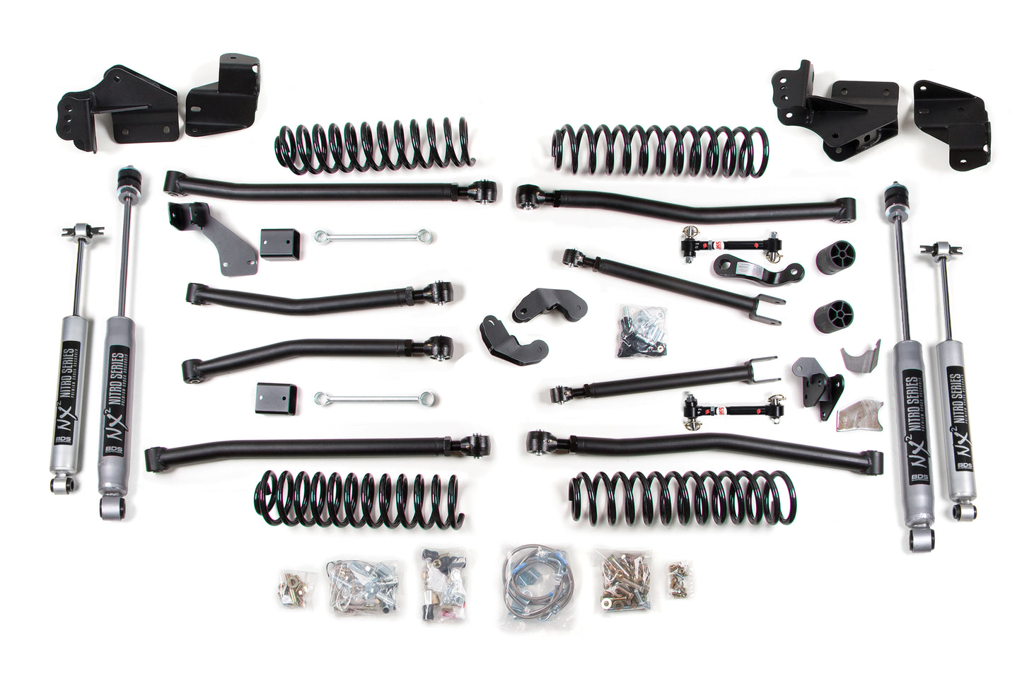 5.5 Inch Lift Kit Long Arm Jeep Wrangler JK 07-18 2-Door Sway Bar Disconnects BDS Suspension-2