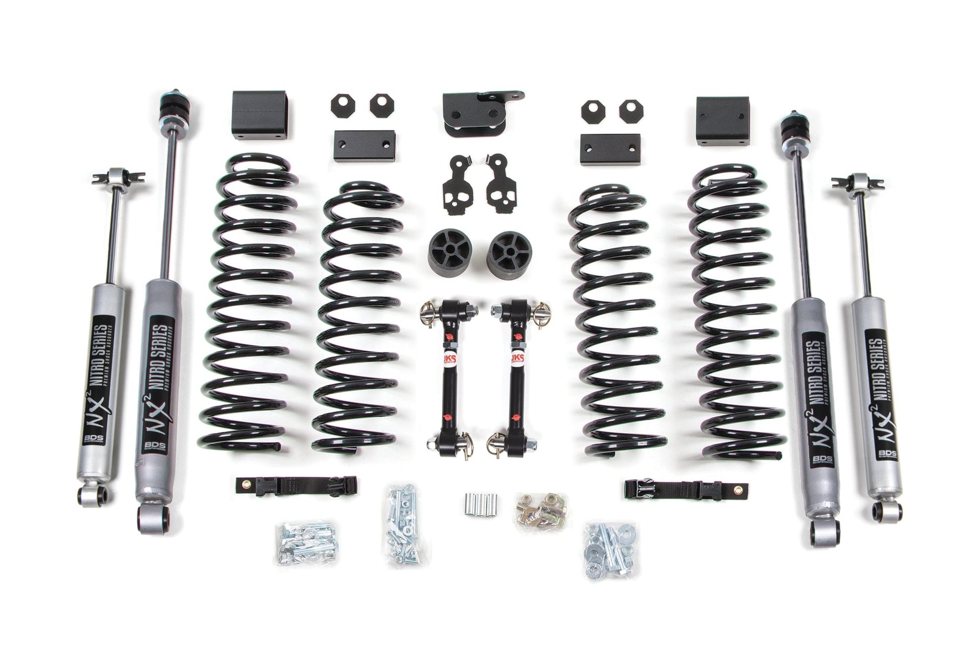 3 Inch Lift Kit Jeep Wrangler JK 07-11 2-Door Sway Bar Disconnects BDS Suspension