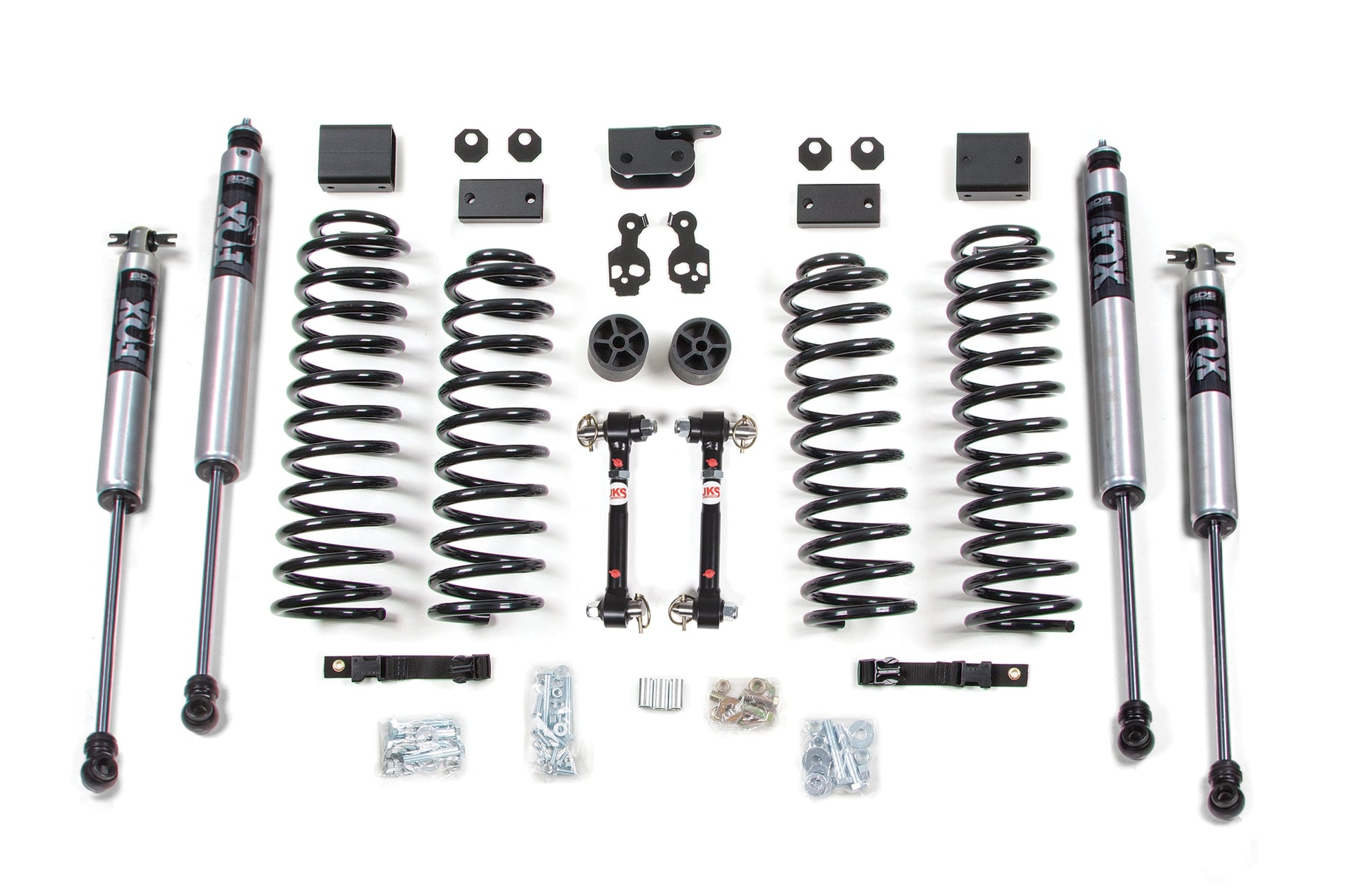 3 Inch Lift Kit Jeep Wrangler JK 07-11 2-Door Fixed Link Sway Bar BDS Suspension-1