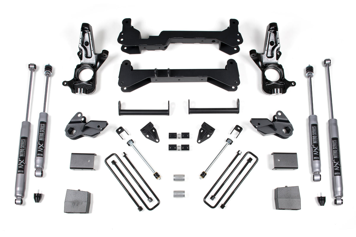 7 Inch Lift Kit Silverado/Sierra 2500HD 01-10 2WD Carrier Below Crossmember BDS Suspension-1