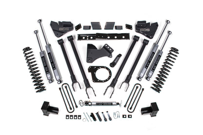 6 Inch Lift Kit 4-Link Conversion Ford F250/F350 Super Duty 17-19 4WD Diesel 5 Inch Block w/3 Leaf Main BDS Suspension-1