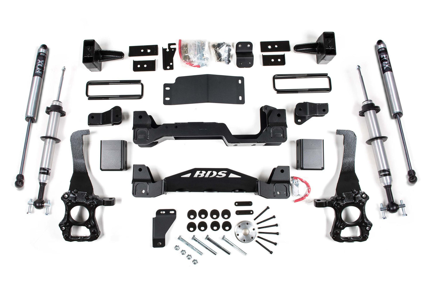 6 Inch Lift Kit FOX 2.0 Internal Floating Piston Strut Ford F150 15-20 4WD 5 Inch Block With Fox 2.0 Performance Shocks BDS Suspension