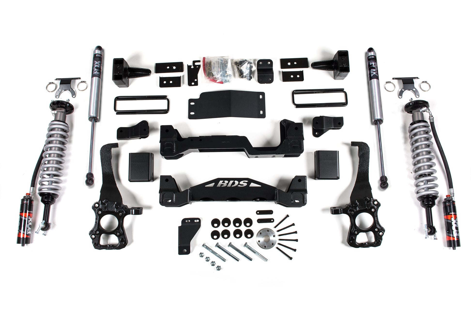 15-20 Ford F-150 4WD 4 Inch Coilover System, 3 Inch Rear Lift, Block - Fox 2.5 Performance Elite Series C/O, Fox 2.0 IFP Performance Series Shocks BDS Suspension