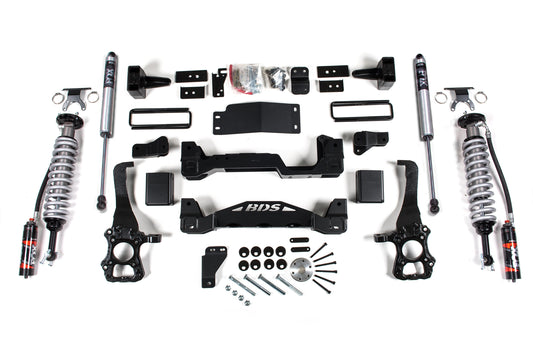 15-20 Ford F-150 4WD 4 Inch Coilover System, 3 Inch Rear Lift, Block - Fox 2.5 Performance Elite Series C/O, Fox 2.0 IFP Performance Series Shocks BDS Suspension