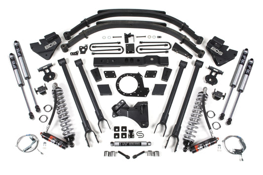 8 Inch Lift Kit w/ 4-Link FOX 2.5 Performance Elite Coil-Over Conversion Ford F250/F350 Super Duty 17-19 4WD Diesel BDS Suspension