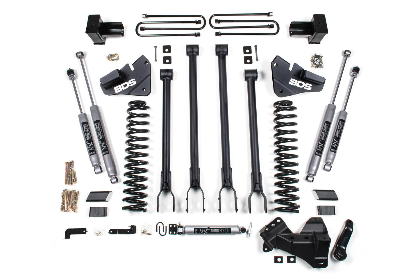 4 Inch Lift Kit 4-Link Conversion Ford F250/F350 Super Duty 17-19 4WD Diesel Leaf Springs BDS Suspension-1