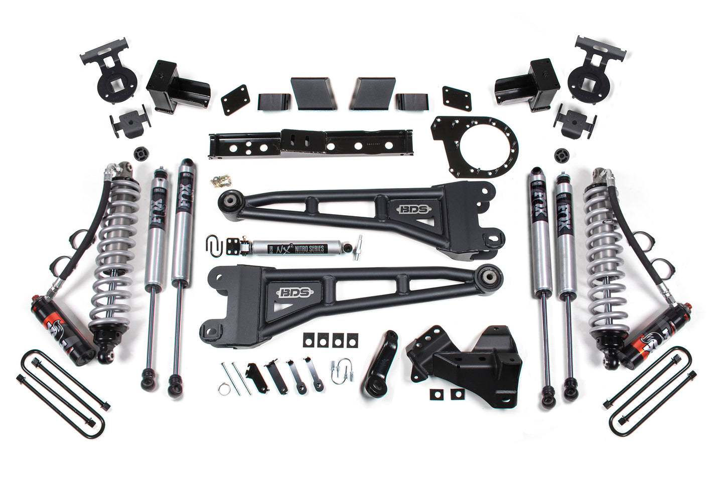 20-22 Ford F-250/F-350 4WD 7 Inch Radius Arm Lift Kit, 5 Inch Rear, Block, Diesel - Fox 2.5 Performance Elite Series C/O Front, Fox 2.0 IFP Performance Series Aux Front, Fox 2.0 IFP Performance Series Rear BDS Suspension