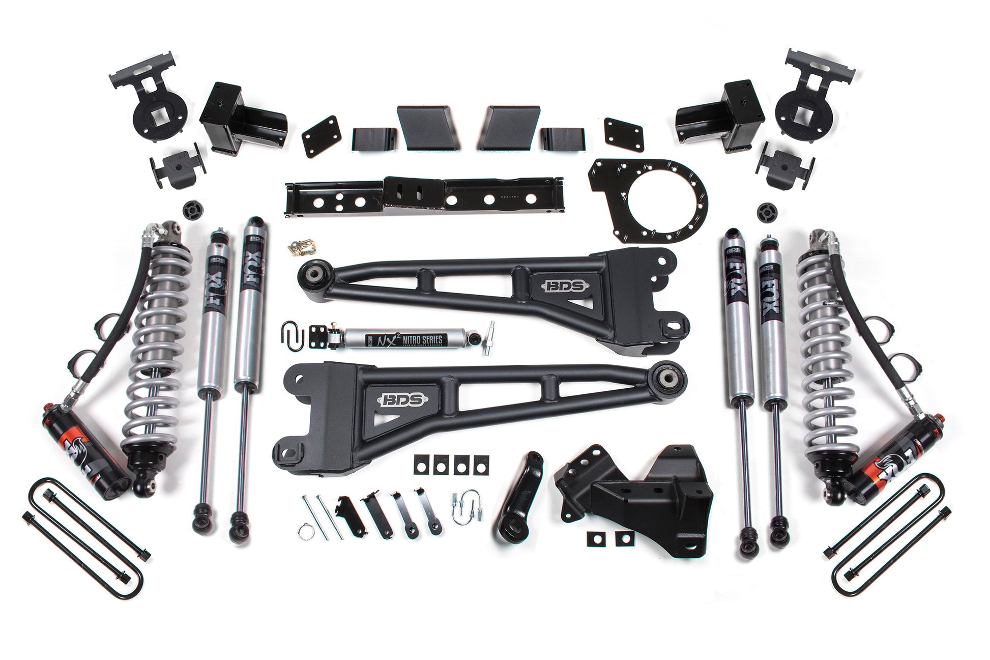 20-22 Ford F-250/F-350 4WD 7 Inch Radius Arm Lift Kit, 5 Inch Rear, Block, Diesel - Fox 2.5 Performance Elite Series C/O Front, Fox 2.0 IFP Performance Series Aux Front, Fox 2.0 IFP Performance Series Rear BDS Suspension