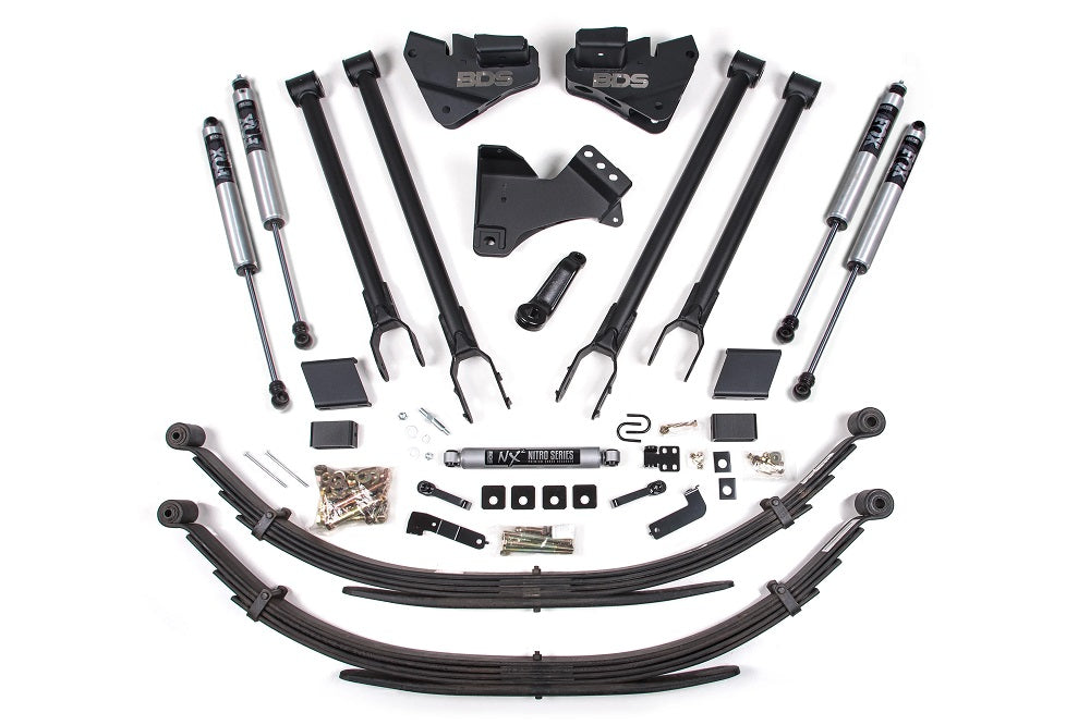 5 Inch Lift Kit w/ 4-Link Ford F250/F350 Super Duty 20-22 4WD Gas Leaf Springs BDS Suspension-2