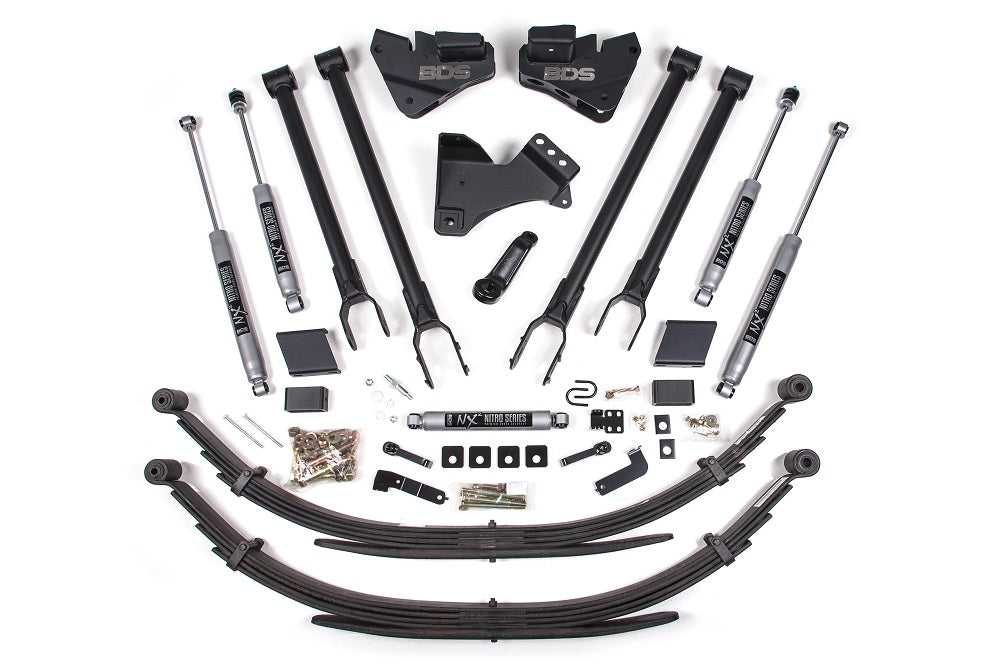 5 Inch Lift Kit w/ 4-Link Ford F250/F350 Super Duty 20-22 4WD Gas Leaf Springs BDS Suspension-1