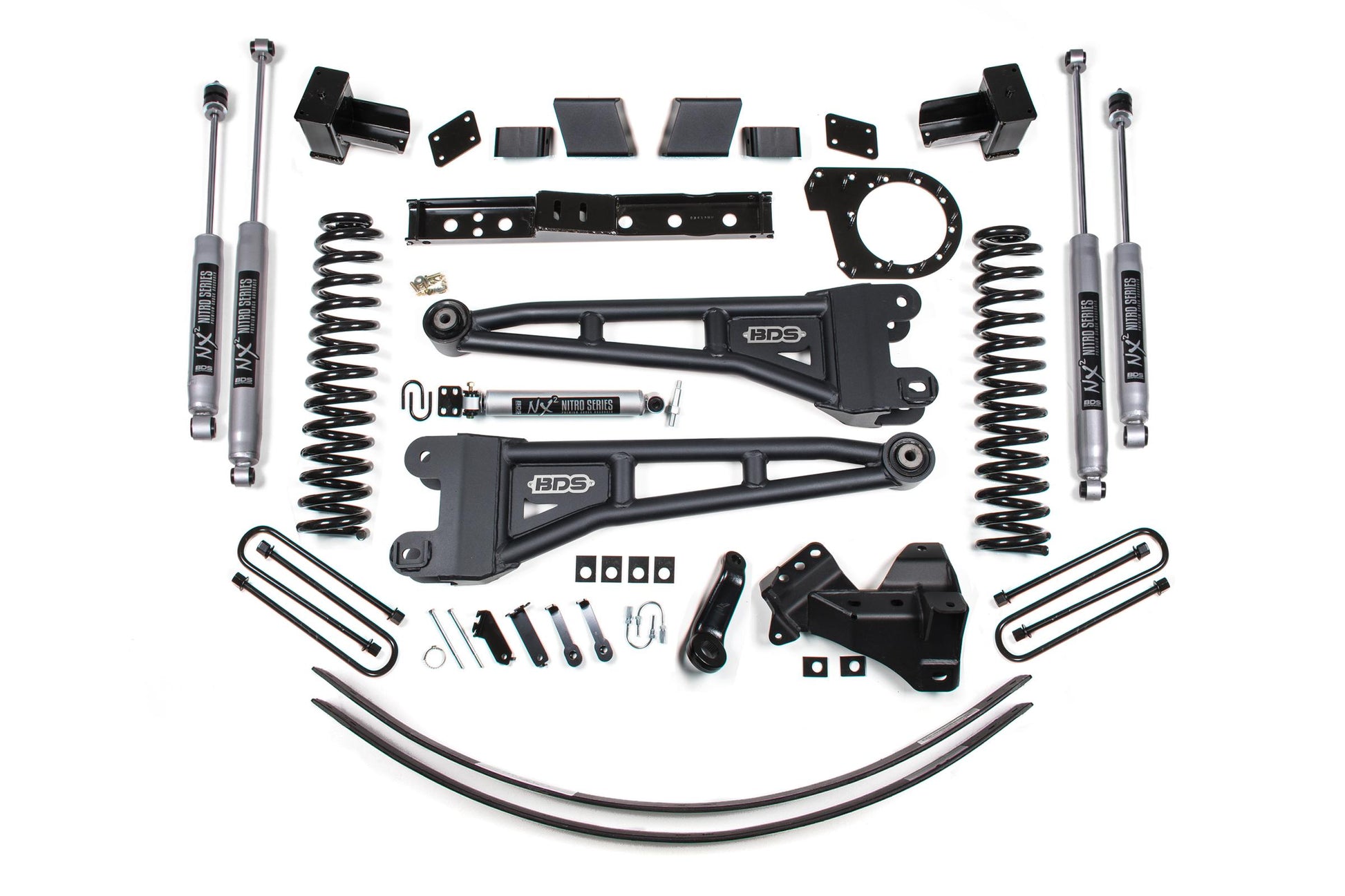 6 Inch Lift Kit w/ Radius Arm Ford F250/F350 Super Duty 17-19 4WD Diesel 5 Inch Block 2 Leaf Main BDS Suspension