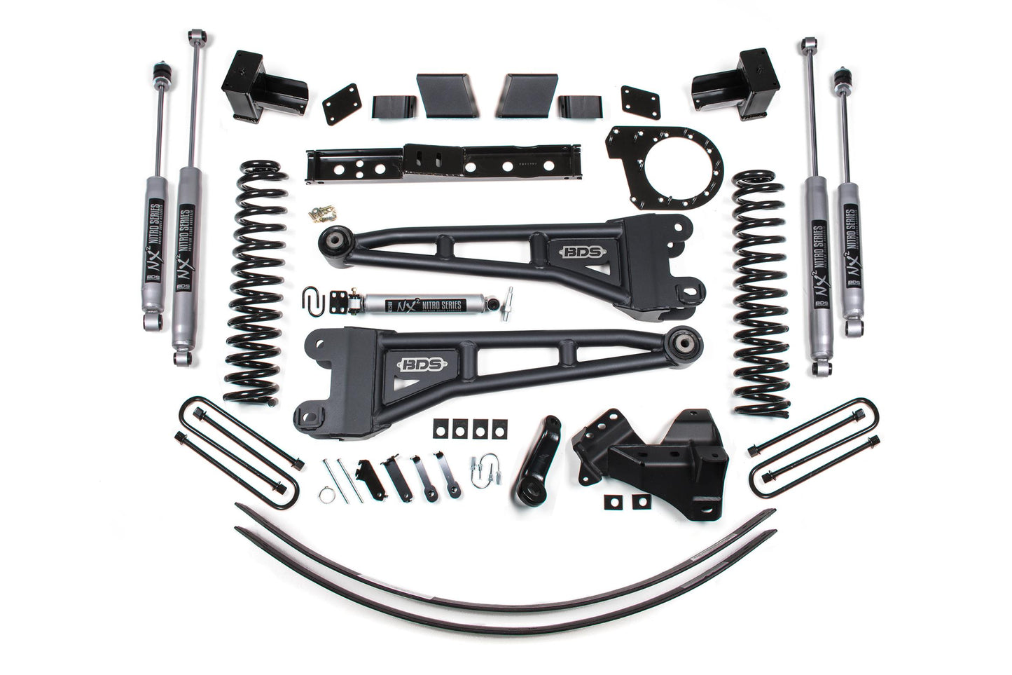 6 Inch Lift Kit w/ Radius Arm Ford F250/F350 Super Duty 17-19 4WD Diesel 5 Inch Block 3 Leaf Main BDS Suspension-1