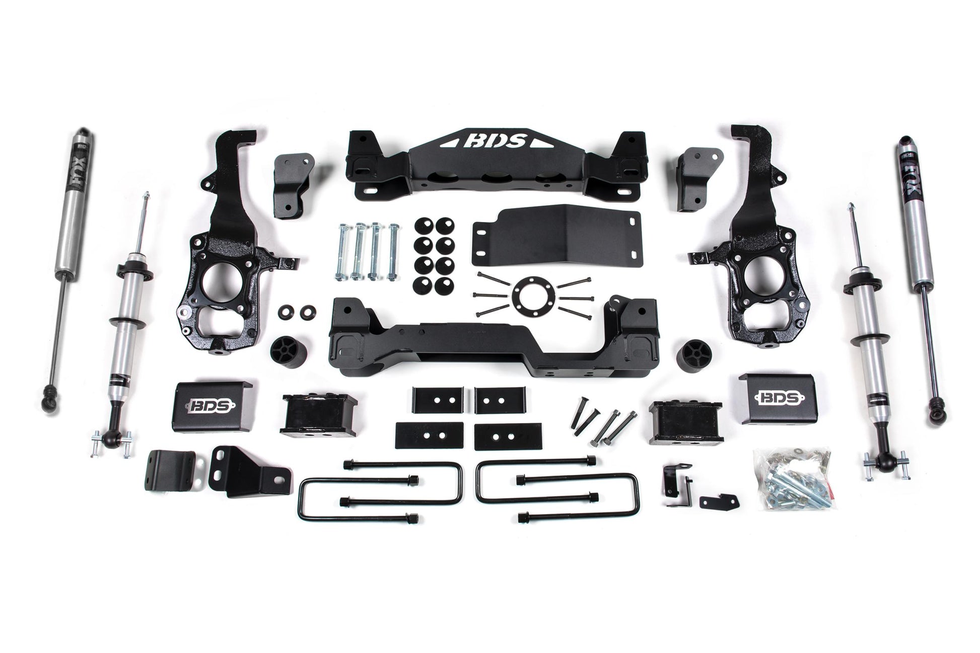 4 Inch Lift Kit FOX 2.0 Strut Ford F150 21-25 4WD 2 Inch Block Fox 2.0 Performance Shocks BDS Suspension