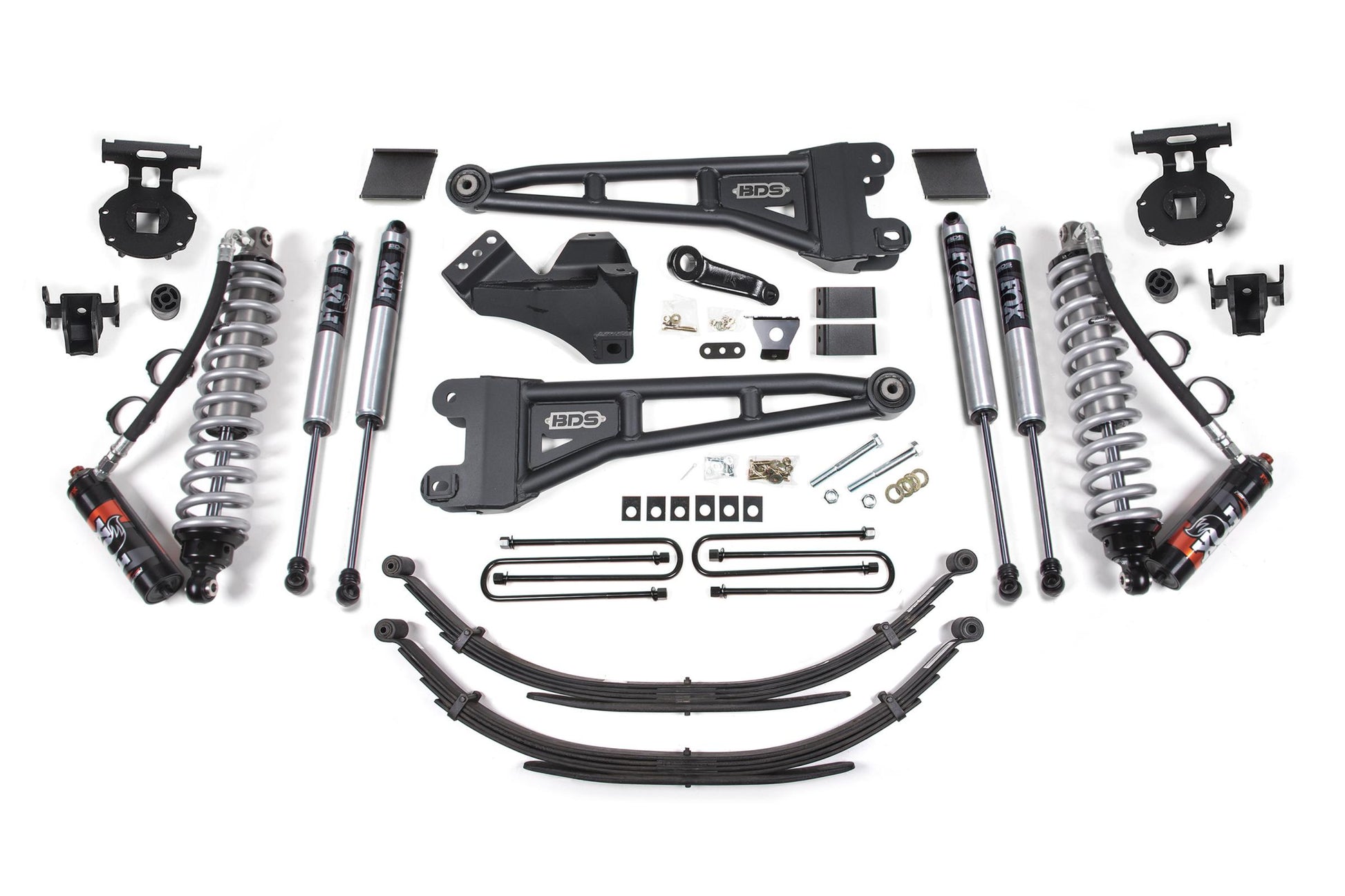 6 Inch Lift Kit w/ Radius Arm FOX 2.5 Performance Elite Coil-Over Conversion Ford F250/F350 Super Duty 11-16 4WD Diesel Factory 2 Inch Rear Blocks BDS Suspension