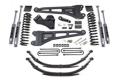 6 Inch Lift Kit w/ Radius Arm Ford F250/F350 Super Duty 11-16 4WD Diesel Factory 2 Inch Rear Blocks BDS Suspension