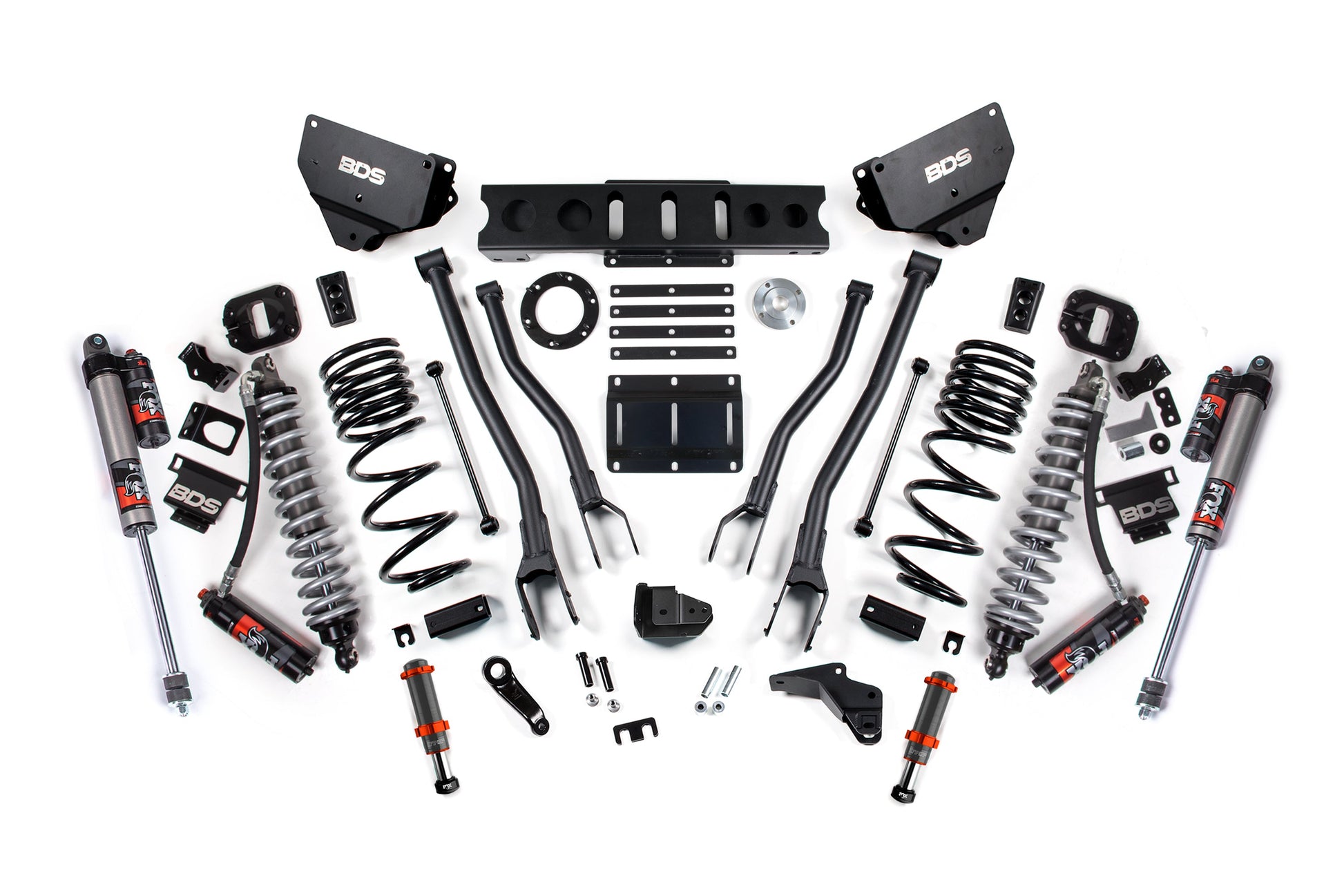 14-18 Ram 2500 4WD 4 Inch 4-Link Lift Kit, 2.5 Inch Rear, Coil Spring, Diesel - Fox 2.5 Performance Elite Series C/O Front, FOX 2.0 Front Bump, Fox 2.5 Performance Elite Series Rear BDS Suspension