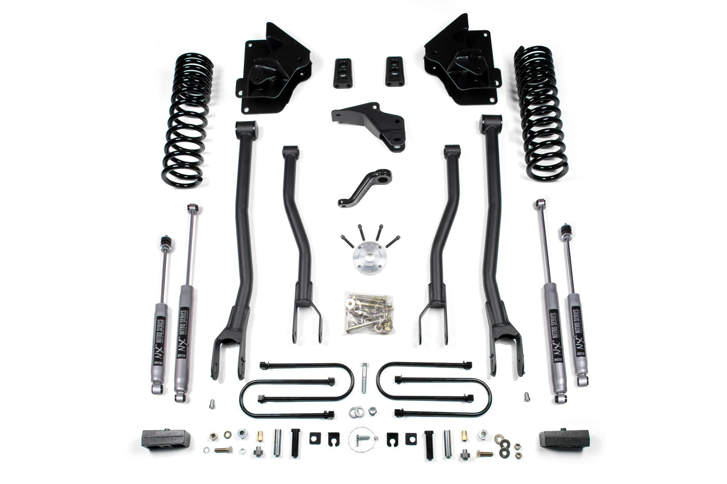 4 Inch Lift Kit w/ 4-Link Ram 3500 13-18 4WD Gas 3 Inch Block BDS Suspension