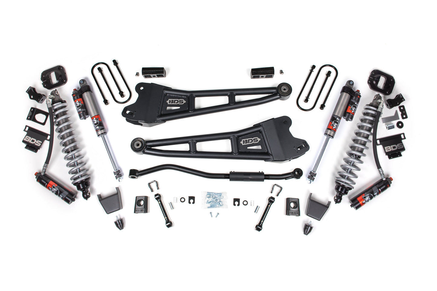 13-18 Ram 3500 4WD 3 Inch Radius Arm Lift Kit, 2 Inch Rear, Block, Diesel - Fox 2.5 Performance Elite Series C/O Front, Fox 2.5 Performance Elite Series Rear BDS Suspension