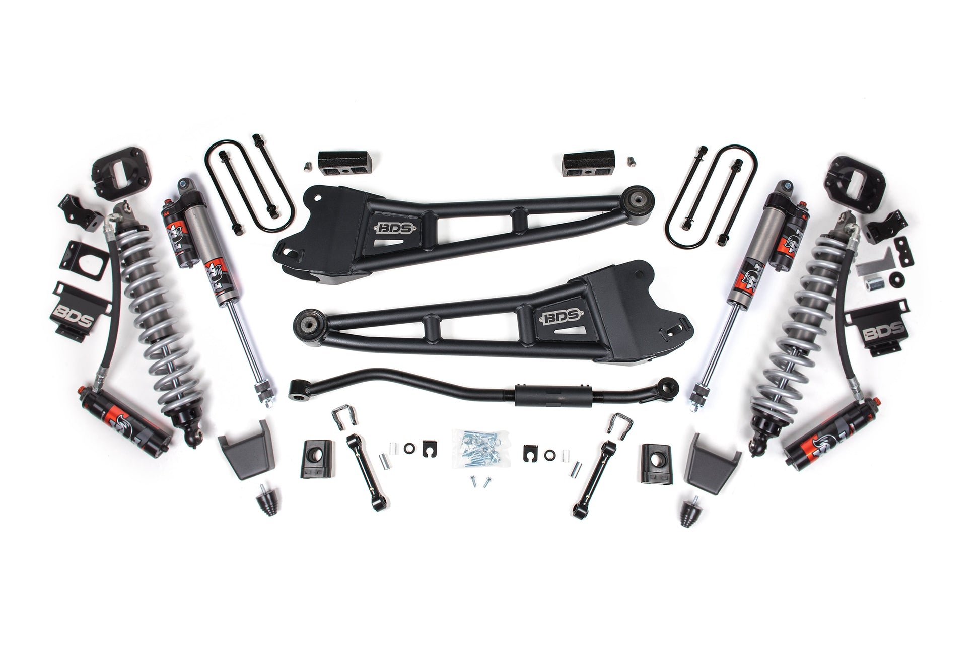 13-18 Ram 3500 4WD 3 Inch Radius Arm Lift Kit, 2 Inch Rear, Block, Diesel - Fox 2.5 Performance Elite Series C/O Front, Fox 2.5 Performance Elite Series Rear BDS Suspension