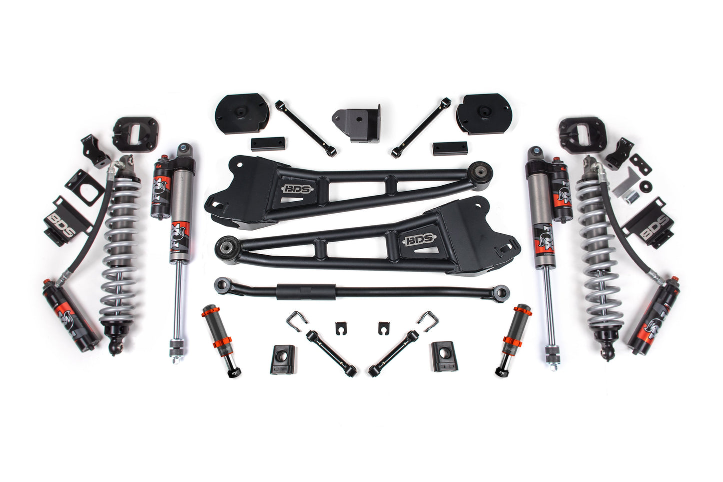 14-18/2025-2026 Ram 2500 4WD 3 Inch Radius Arm Lift Kit, 1.25 Inch Rear, Coil Spacer, Diesel - Fox 2.5 Performance Elite Series C/O Front, FOX 2.0 Front Bump, Fox 2.5 Performance Elite Series Rear BDS Suspension