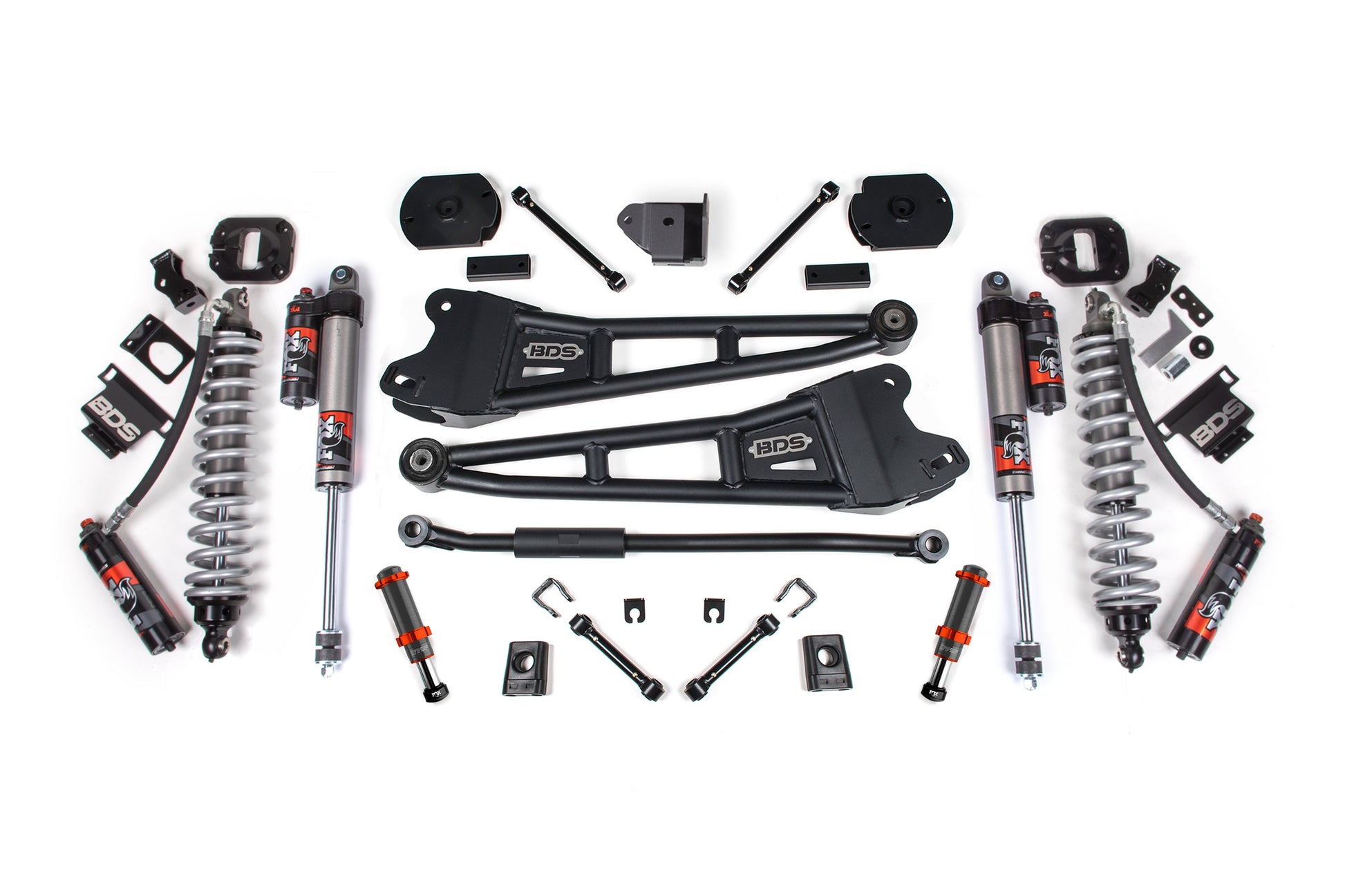 14-18/2025-2026 Ram 2500 4WD 3 Inch Radius Arm Lift Kit, 1.25 Inch Rear, Coil Spacer, Diesel - Fox 2.5 Performance Elite Series C/O Front, FOX 2.0 Front Bump, Fox 2.5 Performance Elite Series Rear BDS Suspension