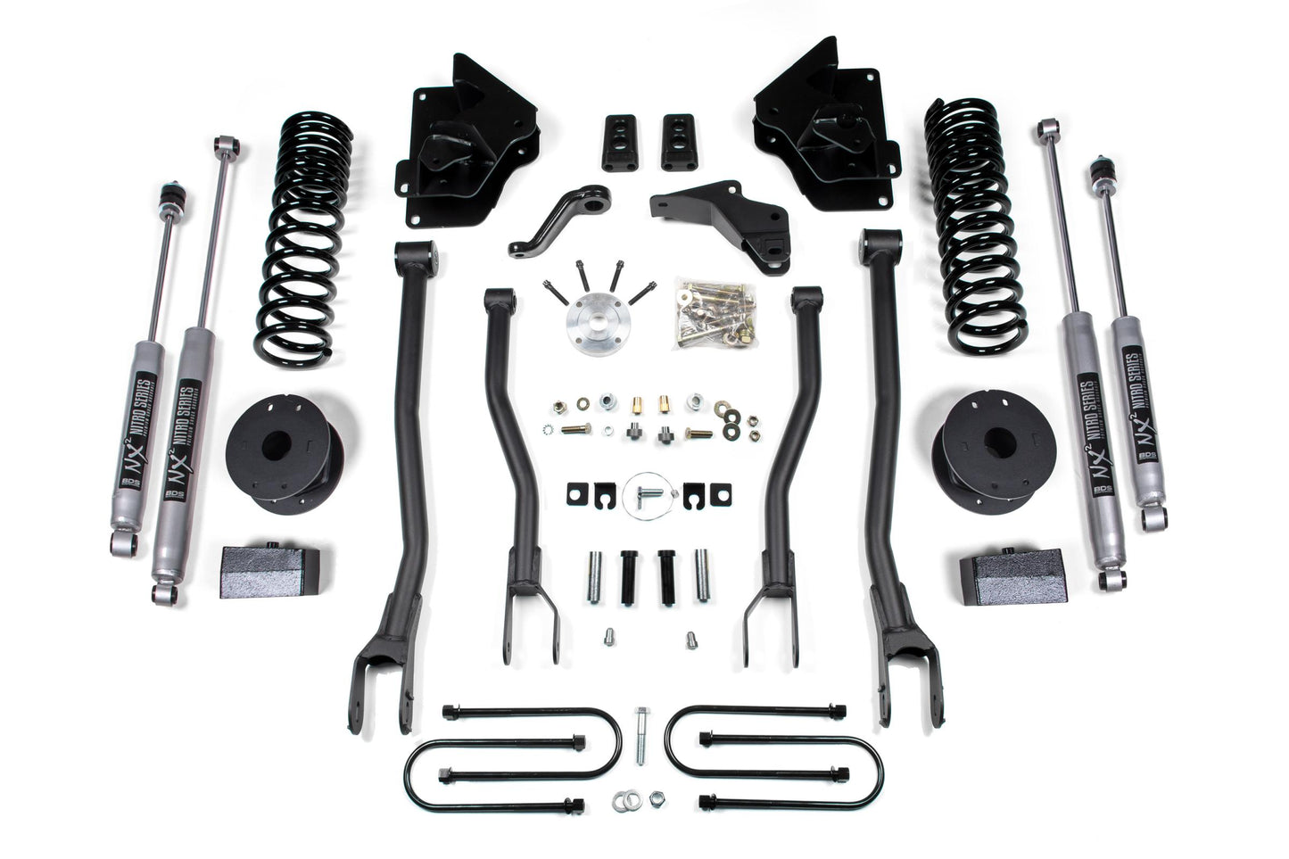 4 Inch Lift Kit w/ 4-Link Ram 3500 w/ Rear Air Ride 13-18 4WD Diesel BDS Suspension-1