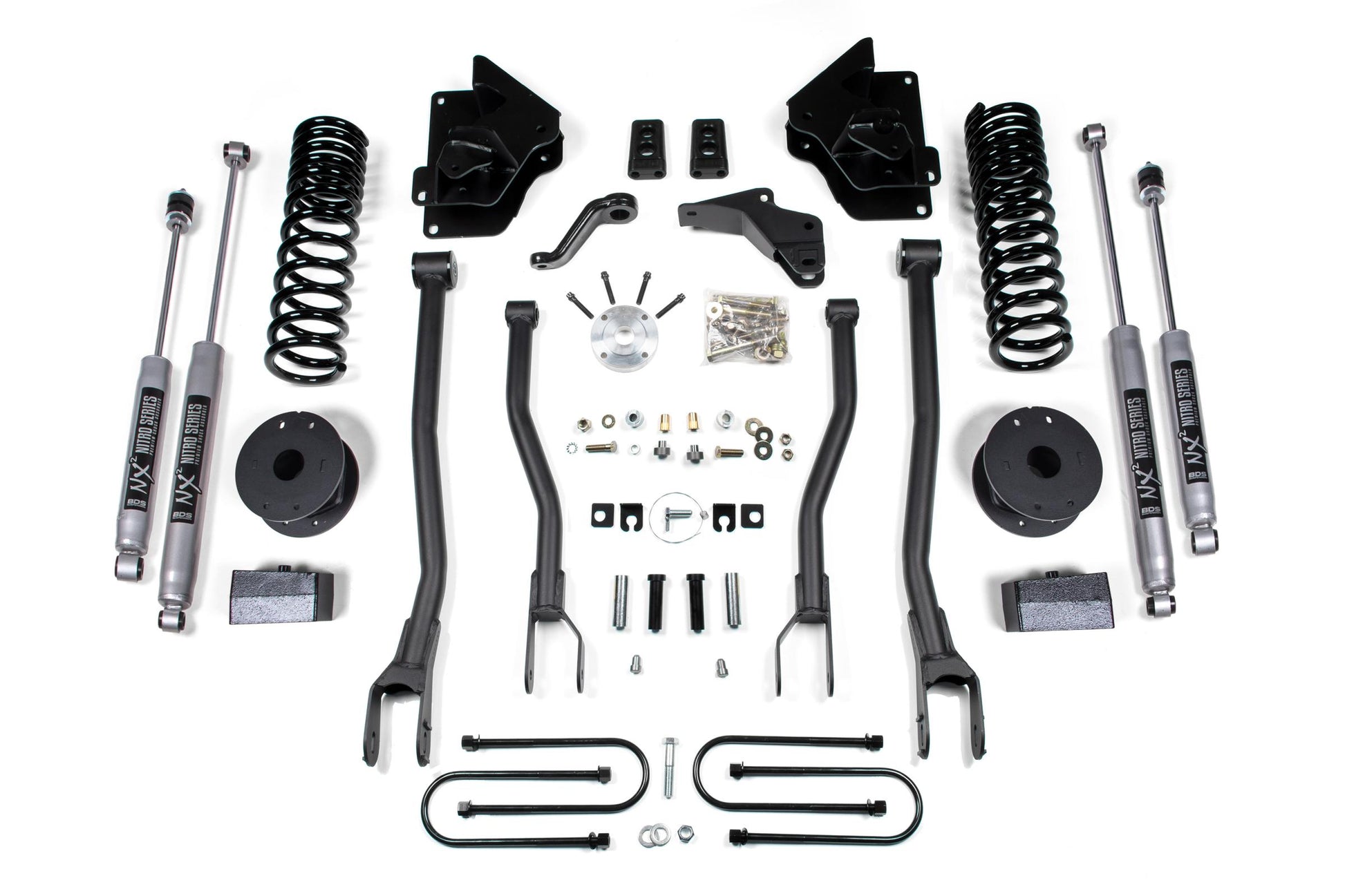 4 Inch Lift Kit w/ 4-Link Ram 3500 w/ Rear Air Ride 13-18 4WD Gas BDS Suspension