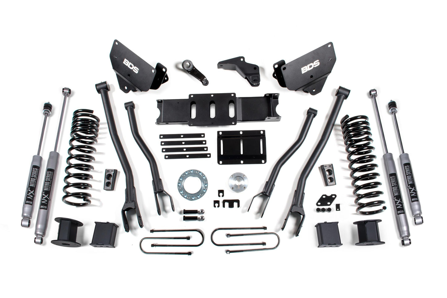 5.5 Inch Lift Kit w/ 4-Link Ram 3500 w/ Rear Air Ride 13-18 4WD Gas BDS Suspension