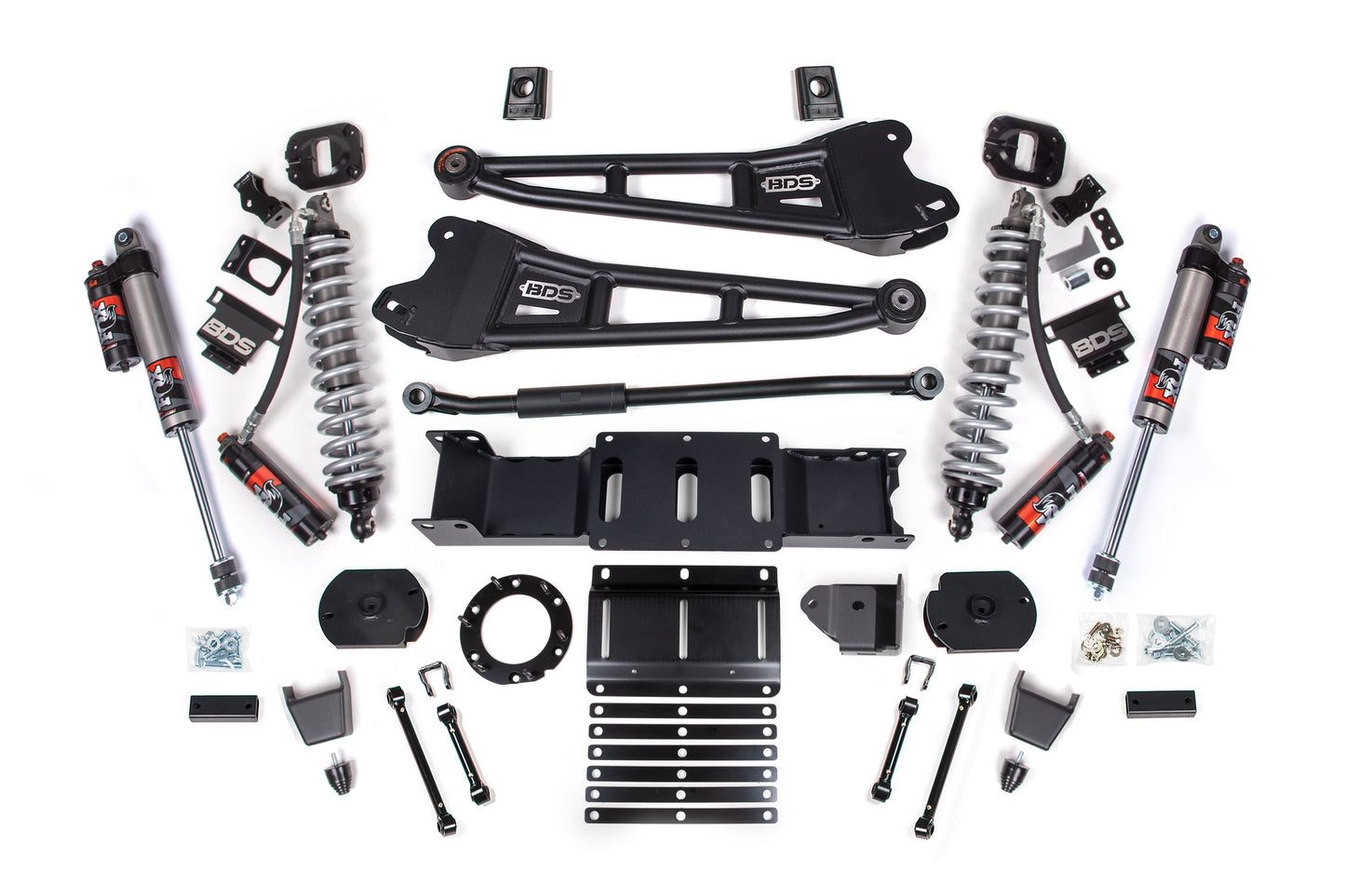 19-25 Ram 2500 4WD 3 Inch Radius Arm Lift Kit, 1.25 Inch Rear, Coil Spacer, Diesel - Fox 2.5 Performance Elite Series C/O Front, Fox 2.5 Performance Elite Series Rear BDS Suspension