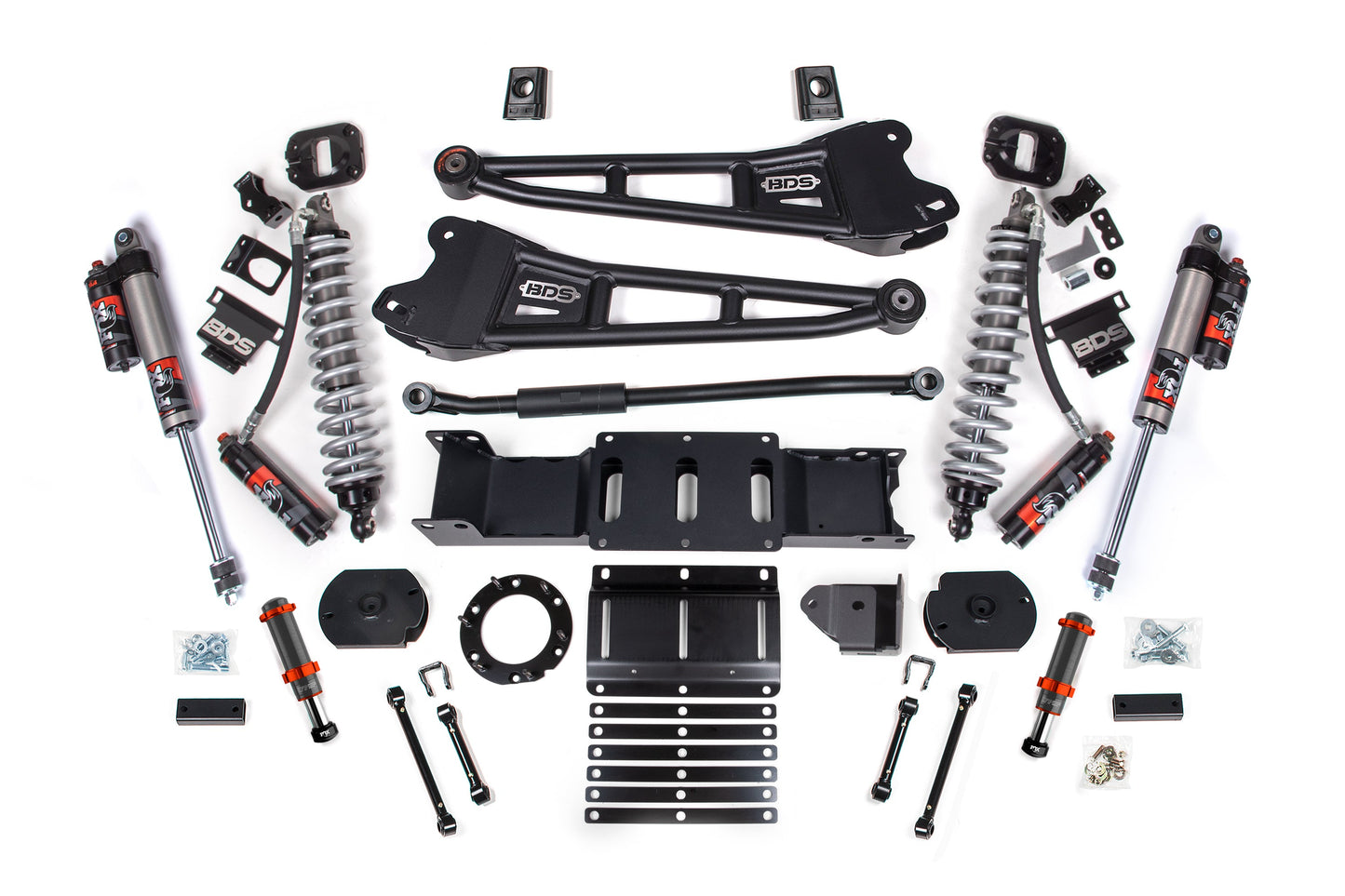 19-24 Ram 2500 4WD 3 Inch Radius Arm Lift Kit, 1.25 Inch Rear, Coil Spacer, Diesel - Fox 2.5 Performance Elite Series C/O Front, FOX 2.0 Front Bump, Fox 2.5 Performance Elite Series Rear BDS Suspension