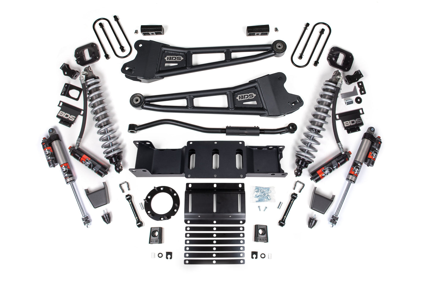 19-24 Ram 3500 4WD 3 Inch Radius Arm Lift Kit, 2 Inch Rear, Block w/Overload, 6 Bolt Diesel - Fox 2.5 Performance Elite Series C/O Front, Fox 2.5 Performance Elite Series Rear BDS Suspension