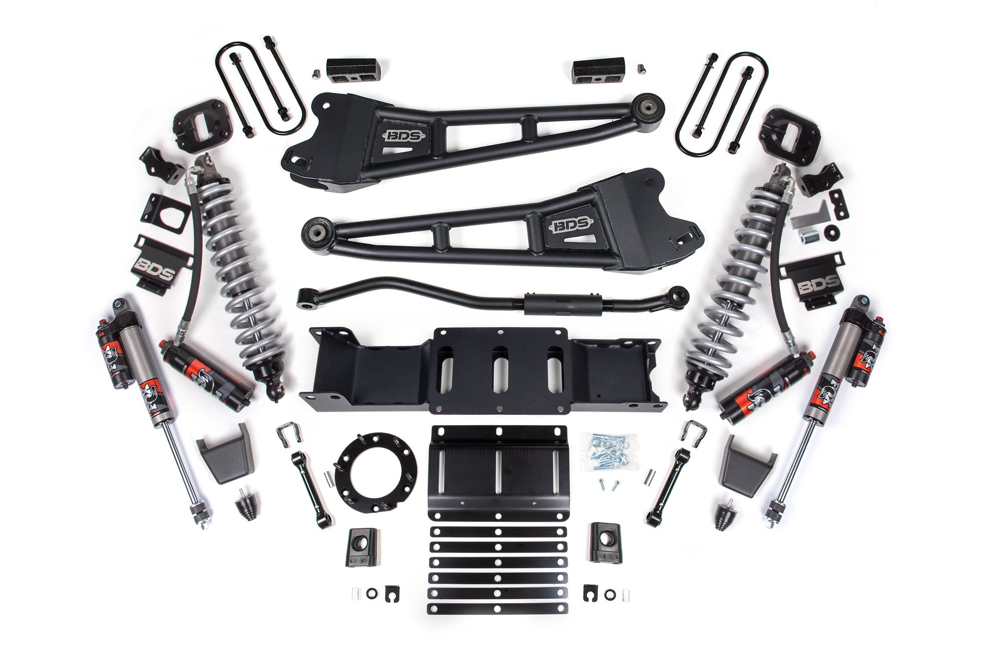 19-24 Ram 3500 4WD 3 Inch Radius Arm Lift Kit, 2 Inch Rear, Block w/Overload, 6 Bolt Diesel - Fox 2.5 Performance Elite Series C/O Front, Fox 2.5 Performance Elite Series Rear BDS Suspension