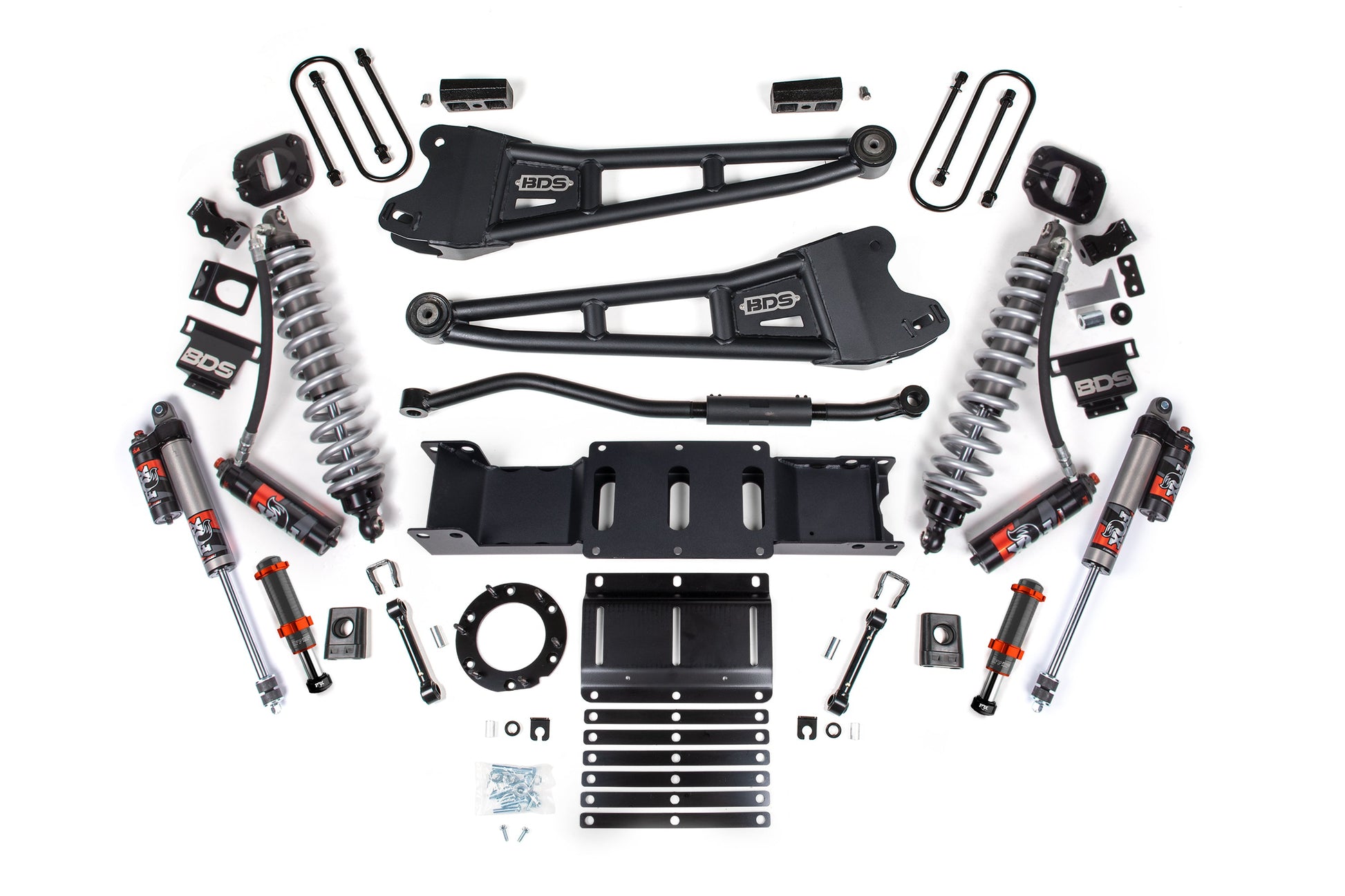 19-24 Ram 3500 4WD 3 Inch Radius Arm Lift Kit, 2 Inch Rear, Block w/Overload, 6 Bolt Diesel - Fox 2.5 Performance Elite Series C/O Front, FOX 2.0 Front Bump, Fox 2.5 Performance Elite Series Rear BDS Suspension