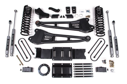 4 Inch Lift Kit w/ Radius Arm 3 Inch Rear Block Ram 3500 19-24 4WD Diesel Without Factory Rear Overload Leaf 6 Bolt BDS Suspension-2