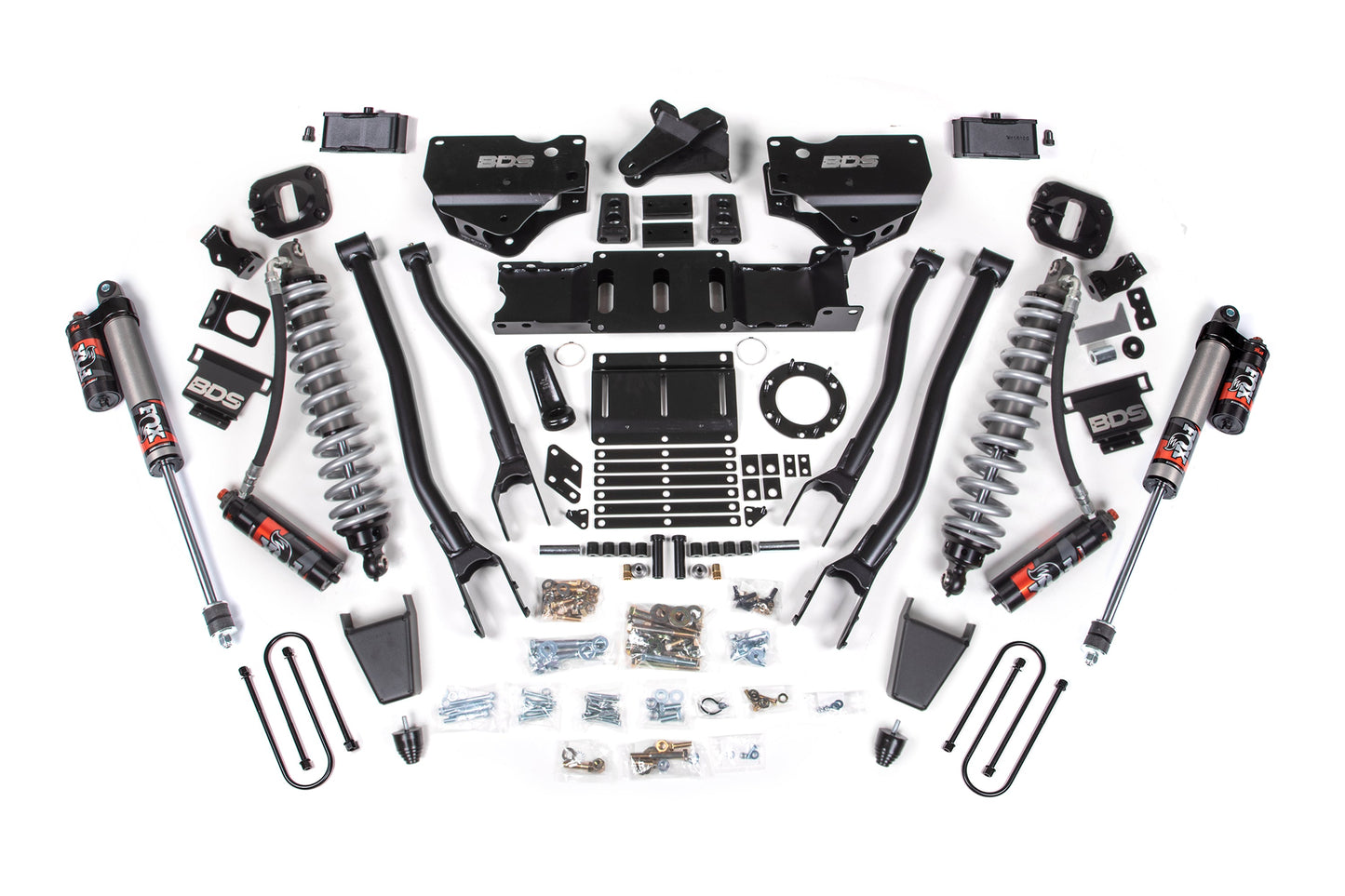 19-24 Ram 3500 4WD 4 Inch 4-Link Lift Kit, 2 Inch Rear, Block w/o Overload, 6 Bolt Diesel - Fox 2.5 Performance Elite Series C/O Front, Fox 2.5 Performance Elite Series Rear BDS Suspension