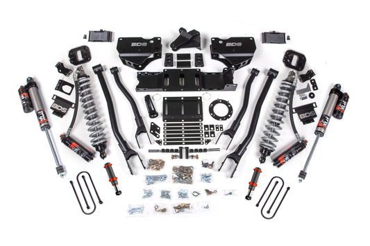 19-24 Ram 3500 4WD 4 Inch 4-Link Lift Kit, 2 Inch Rear, Block w/o Overload, 6 Bolt Diesel - Fox 2.5 Performance Elite Series C/O Front, FOX 2.0 Front Bump, Fox 2.5 Performance Elite Series Rear BDS Suspension