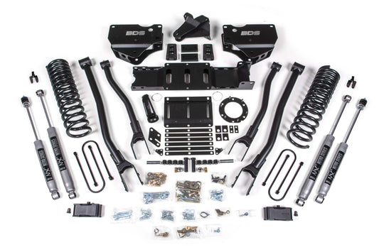4 Inch Lift Kit w/ 4-Link Ram 3500 19-24 4WD Diesel With Factory Rear Overload Leaf 6 Bolt BDS Suspension-1