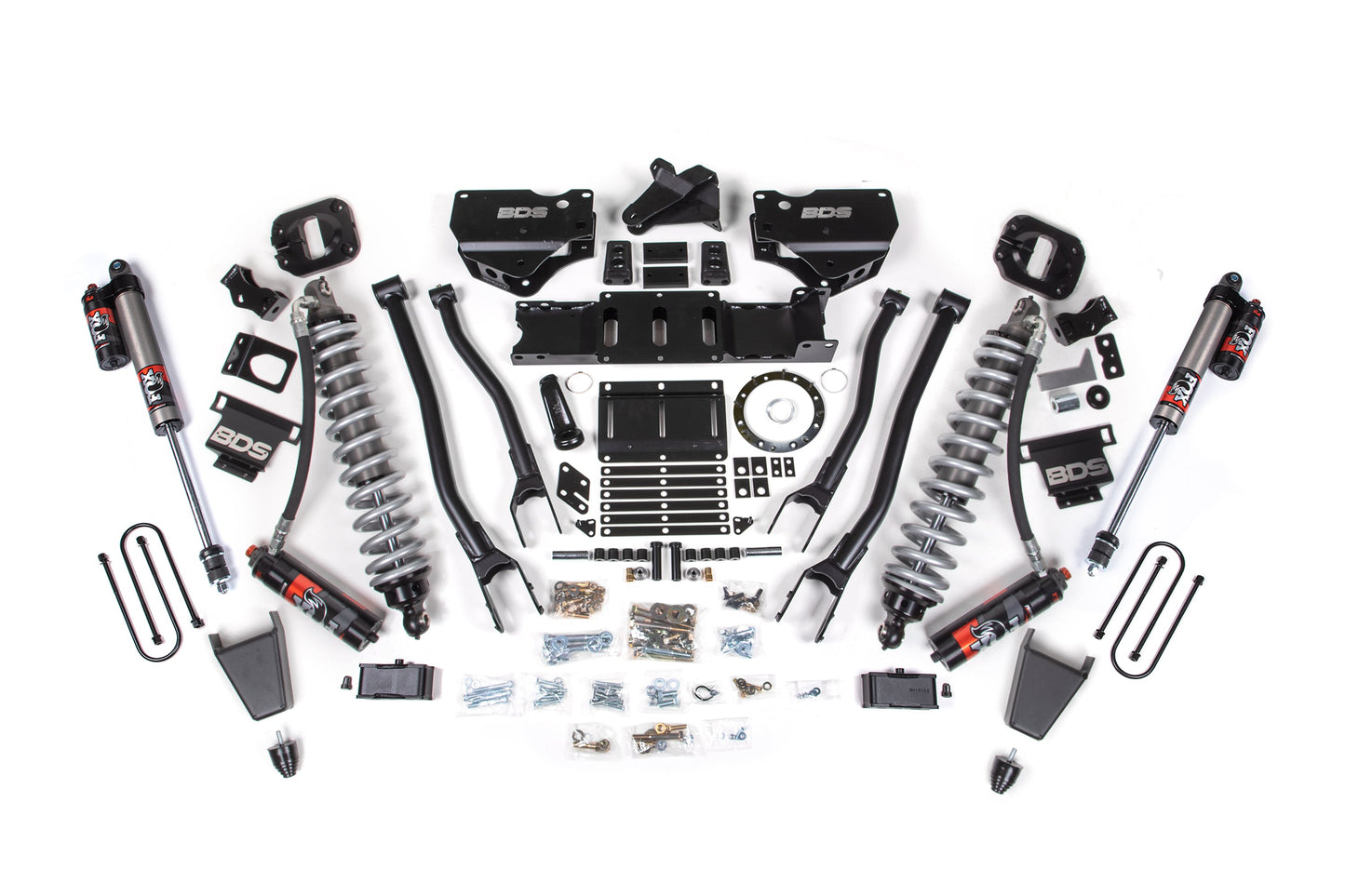 19-24 Ram 3500 4WD 4 Inch 4-Link Lift Kit, 2 Inch Rear, Block w/ Overload, 6 Bolt Diesel - Fox 2.5 Performance Elite Series C/O Front, Fox 2.5 Performance Elite Series Rear BDS Suspension